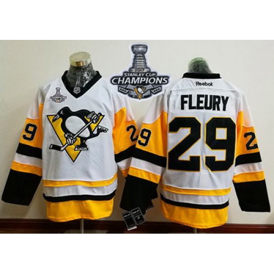 Penguins #29 Andre Fleury White New Away 2017 Stanley Cup Finals Champions Stitched NHL Jersey Penguins #29 Andre Fleury White New Away 2017 Stanley Cup Finals Champions Stitched NHL Jersey
