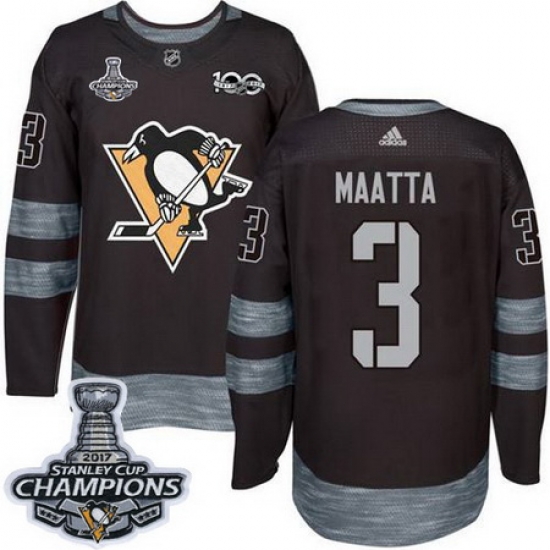 Penguins #3 Olli Maatta Black 1917 2017 100th Anniversary Stanley Cup Finals Champions Stitched NHL Jersey Penguins #3 Olli Maatta Black 1917 2017 100th Anniversary Stanley Cup Finals Champions Stitched NHL Jersey