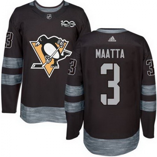 Penguins #3 Olli Maatta Black 1917 2017 100th Anniversary Stitched NHL Jersey Penguins #3 Olli Maatta Black 1917 2017 100th Anniversary Stitched NHL Jersey
