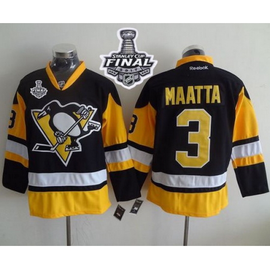 Penguins #3 Olli Maatta Black Alternate 2017 Stanley Cup Final Patch Stitched NHL Jersey Penguins #3 Olli Maatta Black Alternate 2017 Stanley Cup Final Patch Stitched NHL Jersey