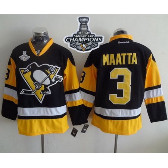 Penguins #3 Olli Maatta Black Alternate 2017 Stanley Cup Finals Champions Stitched NHL Jersey Penguins #3 Olli Maatta Black Alternate 2017 Stanley Cup Finals Champions Stitched NHL Jersey