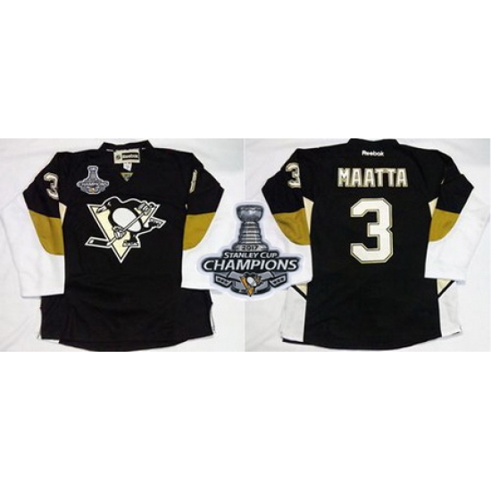 Penguins #3 Olli Maatta Black Home 2017 Stanley Cup Finals Champions Stitched NHL Jersey Penguins #3 Olli Maatta Black Home 2017 Stanley Cup Finals Champions Stitched NHL Jersey