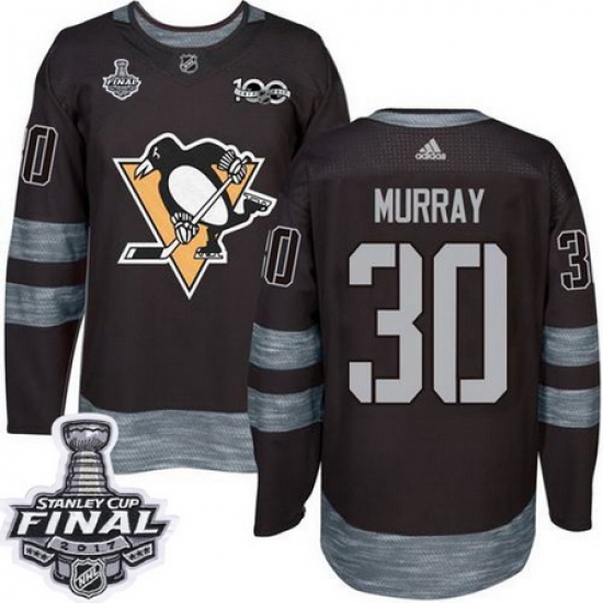 Penguins #30 Matt Murray Black 1917 2017 100th Anniversary Stanley Cup Final Patch Stitched NHL Jersey Penguins #30 Matt Murray Black 1917 2017 100th Anniversary Stanley Cup Final Patch Stitched NHL Jersey
