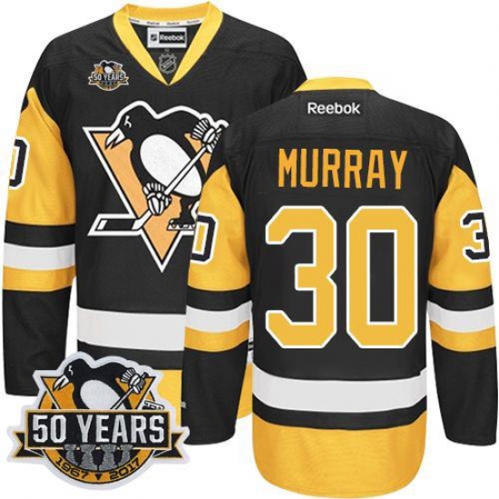 Penguins #30 Matt Murray Black Alternate 50th Anniversary Stitched NHL Jersey Penguins #30 Matt Murray Black Alternate 50th Anniversary Stitched NHL Jersey