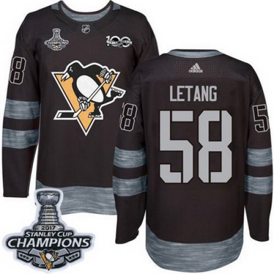 Penguins #58 Kris Letang Black 1917 2017 100th Anniversary Stanley Cup Finals Champions Stitched NHL Jersey Penguins #58 Kris Letang Black 1917 2017 100th Anniversary Stanley Cup Finals Champions Stitched NHL Jersey