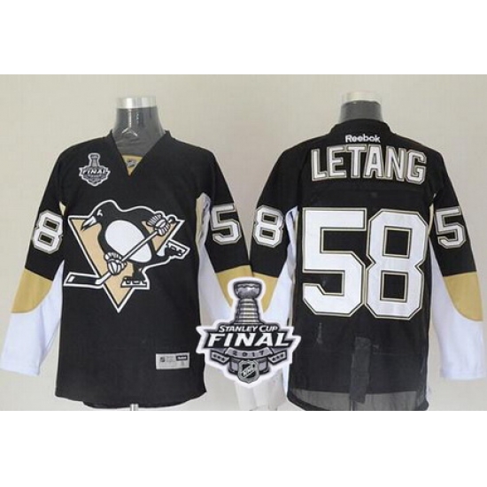 Penguins #58 Kris Letang Black 2017 Stanley Cup Final Patch Stitched NHL Jersey Penguins #58 Kris Letang Black 2017 Stanley Cup Final Patch Stitched NHL Jersey
