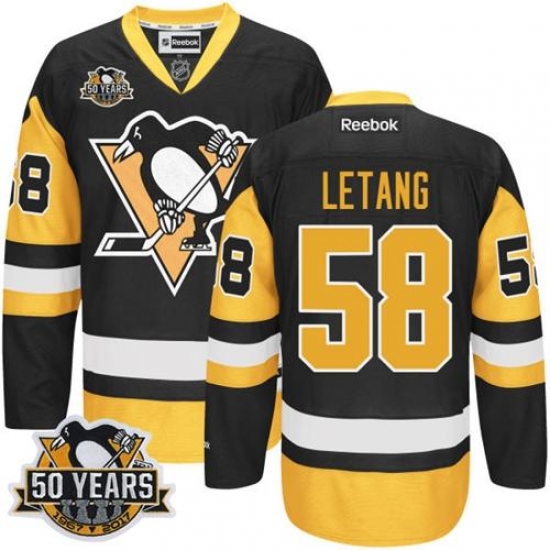 Penguins #58 Kris Letang Black Alternate 50th Anniversary Stitched NHL Jersey Penguins #58 Kris Letang Black Alternate 50th Anniversary Stitched NHL Jersey
