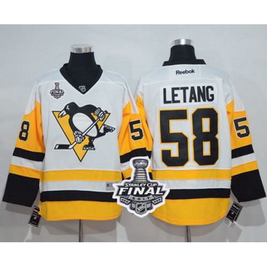 Penguins #58 Kris Letang White New Away 2017 Stanley Cup Final Patch Stitched NHL Jersey Penguins #58 Kris Letang White New Away 2017 Stanley Cup Final Patch Stitched NHL Jersey