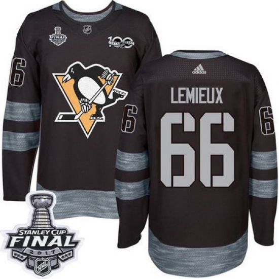 Penguins #66 Mario Lemieux Black 1917 2017 100th Anniversary Stanley Cup Final Patch Stitched NHL Jersey Penguins #66 Mario Lemieux Black 1917 2017 100th Anniversary Stanley Cup Final Patch Stitched NHL Jersey