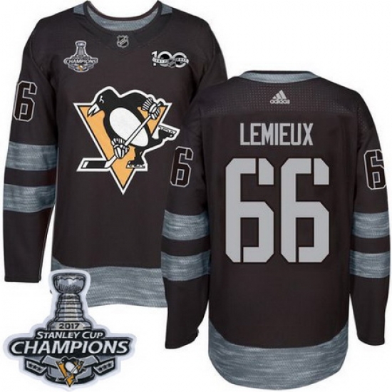 Penguins #66 Mario Lemieux Black 1917 2017 100th Anniversary Stanley Cup Finals Champions Stitched NHL Jersey Penguins #66 Mario Lemieux Black 1917 2017 100th Anniversary Stanley Cup Finals Champions Stitched NHL Jersey