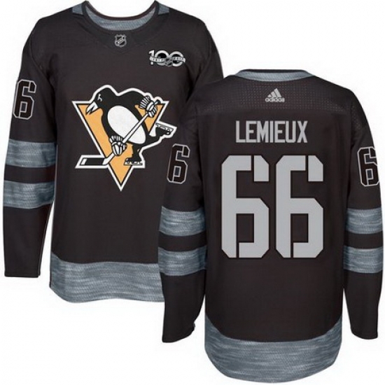 Penguins #66 Mario Lemieux Black 1917 2017 100th Anniversary Stitched NHL Jersey Penguins #66 Mario Lemieux Black 1917 2017 100th Anniversary Stitched NHL Jersey