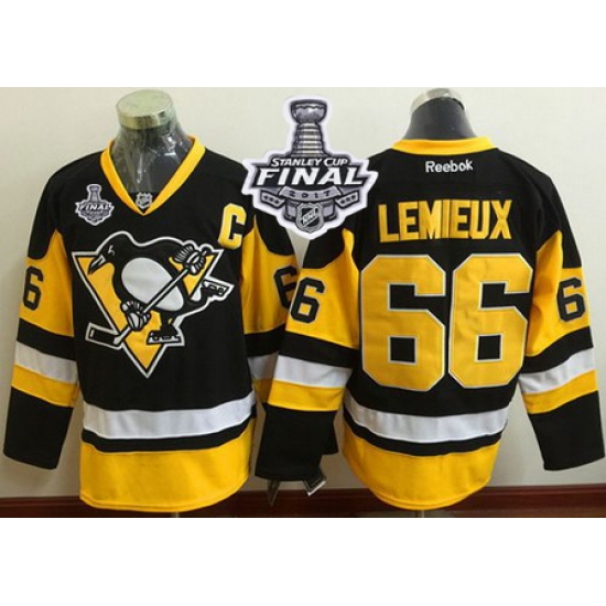 Penguins #66 Mario Lemieux Black Alternate 2017 Stanley Cup Final Patch Stitched NHL Jersey Penguins #66 Mario Lemieux Black Alternate 2017 Stanley Cup Final Patch Stitched NHL Jersey
