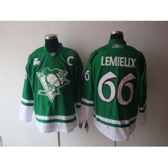 Penguins #66 Mario Lemieux Stitched Green St Patty Day NHL Jersey Penguins #66 Mario Lemieux Stitched Green St Patty Day NHL Jersey