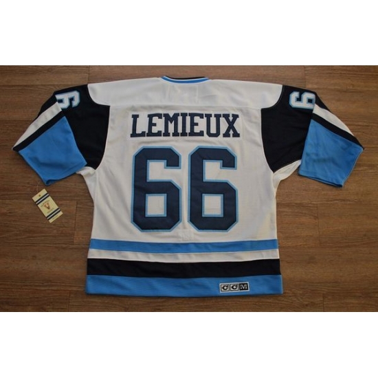 Penguins #66 Mario Lemieux Stitched White Blue CCM Throwback NHL Jersey Penguins #66 Mario Lemieux Stitched White Blue CCM Throwback NHL Jersey