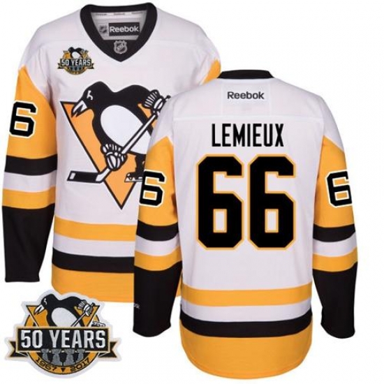Penguins #66 Mario Lemieux White Black CCM Throwback 50th Anniversary Stitched NHL Jersey Penguins #66 Mario Lemieux White Black CCM Throwback 50th Anniversary Stitched NHL Jersey