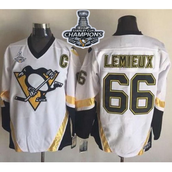Penguins #66 Mario Lemieux White CCM Throwback 2017 Stanley Cup Finals Champions Stitched NHL Jersey Penguins #66 Mario Lemieux White CCM Throwback 2017 Stanley Cup Finals Champions Stitched NHL Jersey