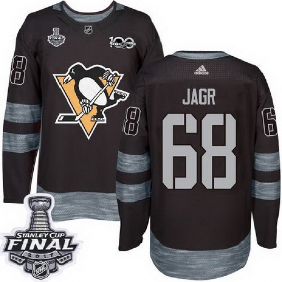 Penguins #68 Jaromir Jagr Black 1917 2017 100th Anniversary Stanley Cup Final Patch Stitched NHL Jersey Penguins #68 Jaromir Jagr Black 1917 2017 100th Anniversary Stanley Cup Final Patch Stitched NHL Jersey