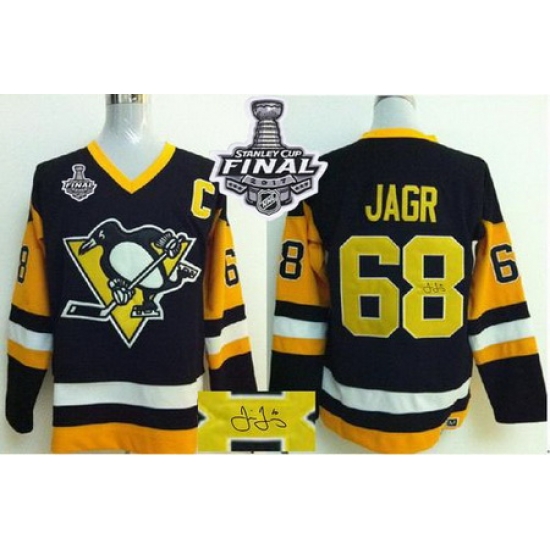 Penguins #68 Jaromir Jagr Black CCM Throwback Autographed 2017 Stanley Cup Final Patch Stitched NHL Jersey Penguins #68 Jaromir Jagr Black CCM Throwback Autographed 2017 Stanley Cup Final Patch Stitched NHL Jersey
