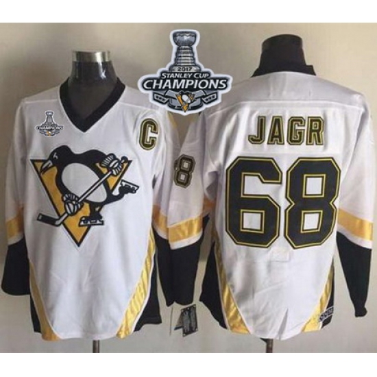 Penguins #68 Jaromir Jagr White CCM Throwback 2017 Stanley Cup Finals Champions Stitched NHL Jersey Penguins #68 Jaromir Jagr White CCM Throwback 2017 Stanley Cup Finals Champions Stitched NHL Jersey