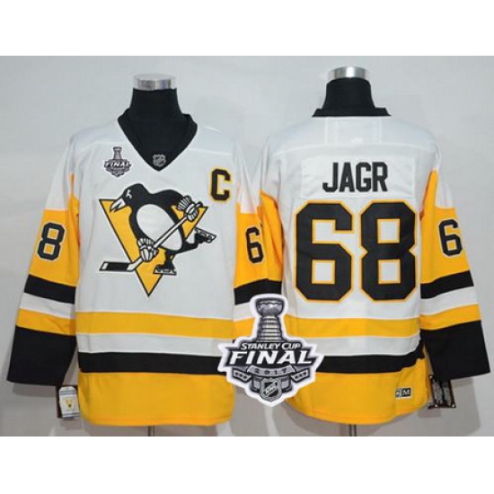 Penguins #68 Jaromir Jagr White New Away 2017 Stanley Cup Final Patch Stitched NHL Jersey Penguins #68 Jaromir Jagr White New Away 2017 Stanley Cup Final Patch Stitched NHL Jersey