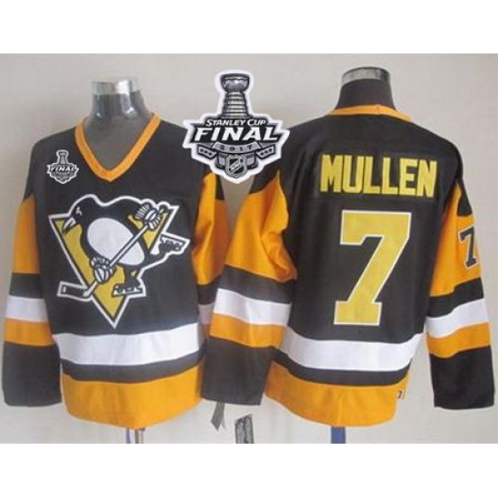 Penguins #7 Joe Mullen Black CCM Throwback 2017 Stanley Cup Final Patch Stitched NHL Jersey Penguins #7 Joe Mullen Black CCM Throwback 2017 Stanley Cup Final Patch Stitched NHL Jersey