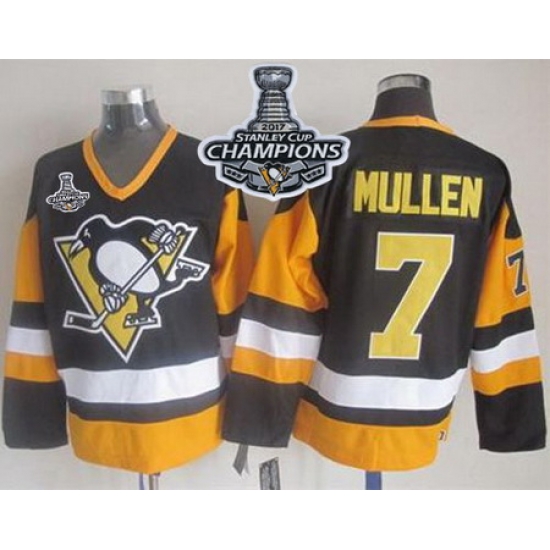 Penguins #7 Joe Mullen Black CCM Throwback 2017 Stanley Cup Finals Champions Stitched NHL Jersey Penguins #7 Joe Mullen Black CCM Throwback 2017 Stanley Cup Finals Champions Stitched NHL Jersey