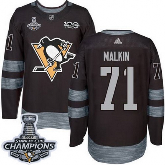 Penguins #71 Evgeni Malkin Black 1917 2017 100th Anniversary Stanley Cup Finals Champions Stitched NHL Jersey Penguins #71 Evgeni Malkin Black 1917 2017 100th Anniversary Stanley Cup Finals Champions Stitched NHL Jersey