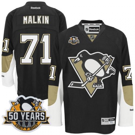 Penguins #71 Evgeni Malkin Black 50th Anniversary Stitched NHL Jersey Penguins #71 Evgeni Malkin Black 50th Anniversary Stitched NHL Jersey