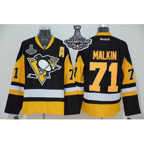 Penguins #71 Evgeni Malkin Black Alternate 2017 Stanley Cup Finals Champions Stitched NHL Jersey Penguins #71 Evgeni Malkin Black Alternate 2017 Stanley Cup Finals Champions Stitched NHL Jersey