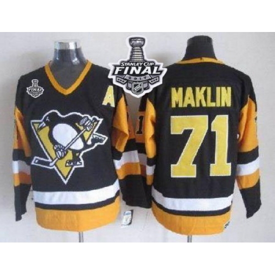 Penguins #71 Evgeni Malkin Black CCM Throwback 2017 Stanley Cup Final Patch Stitched NHL Jersey Penguins #71 Evgeni Malkin Black CCM Throwback 2017 Stanley Cup Final Patch Stitched NHL Jersey