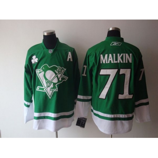 Penguins #71 Evgeni Malkin Stitched Green St Patty Day NHL Jersey Penguins #71 Evgeni Malkin Stitched Green St Patty Day NHL Jersey