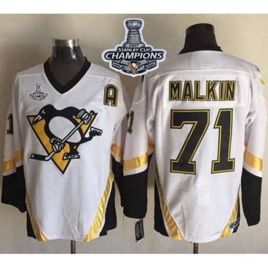 Penguins #71 Evgeni Malkin White CCM Throwback 2017 Stanley Cup Finals Champions Stitched NHL Jersey Penguins #71 Evgeni Malkin White CCM Throwback 2017 Stanley Cup Finals Champions Stitched NHL Jersey