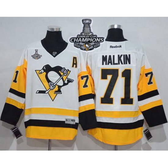 Penguins #71 Evgeni Malkin White New Away 2017 Stanley Cup Finals Champions Stitched NHL Jersey Penguins #71 Evgeni Malkin White New Away 2017 Stanley Cup Finals Champions Stitched NHL Jersey