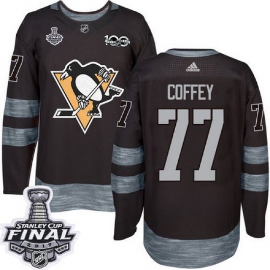 Penguins #77 Paul Coffey Black 1917 2017 100th Anniversary Stanley Cup Final Patch Stitched NHL Jersey Penguins #77 Paul Coffey Black 1917 2017 100th Anniversary Stanley Cup Final Patch Stitched NHL Jersey