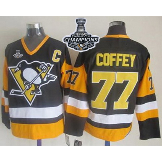 Penguins #77 Paul Coffey Black CCM Throwback 2017 Stanley Cup Finals Champions Stitched NHL Jersey Penguins #77 Paul Coffey Black CCM Throwback 2017 Stanley Cup Finals Champions Stitched NHL Jersey