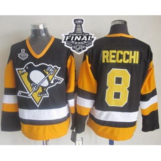 Penguins #8 Mark Recchi Black CCM Throwback 2017 Stanley Cup Final Patch Stitched NHL Jersey Penguins #8 Mark Recchi Black CCM Throwback 2017 Stanley Cup Final Patch Stitched NHL Jersey