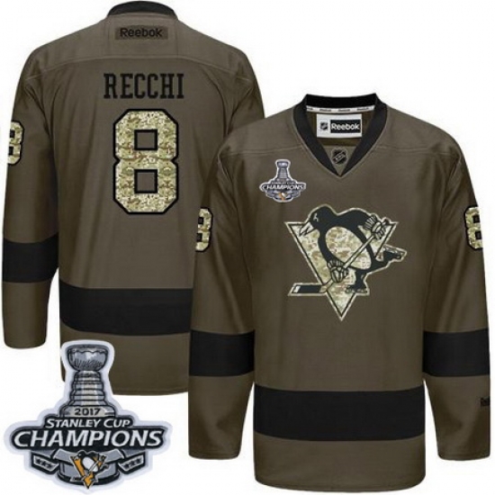 Penguins #8 Mark Recchi Green Salute to Service 2017 Stanley Cup Finals Champions Stitched NHL Jersey Penguins #8 Mark Recchi Green Salute to Service 2017 Stanley Cup Finals Champions Stitched NHL Jersey