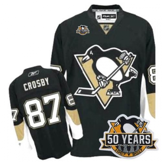 Penguins #87 Sidney Crosby Black 50th Anniversary Stitched NHL Jersey Penguins #87 Sidney Crosby Black 50th Anniversary Stitched NHL Jersey