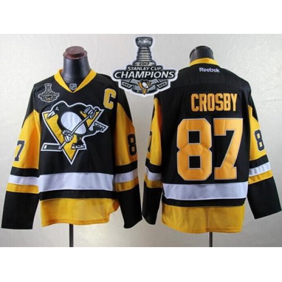 Penguins #87 Sidney Crosby Black Alternate 2017 Stanley Cup Finals Champions Stitched NHL Jersey Penguins #87 Sidney Crosby Black Alternate 2017 Stanley Cup Finals Champions Stitched NHL Jersey