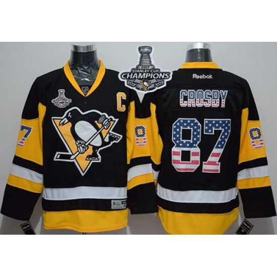 Penguins #87 Sidney Crosby Black Alternate USA Flag Fashion 2017 Stanley Cup Finals Champions Stitched NHL Jersey Penguins #87 Sidney Crosby Black Alternate USA Flag Fashion 2017 Stanley Cup Finals Champions Stitched NHL Jersey