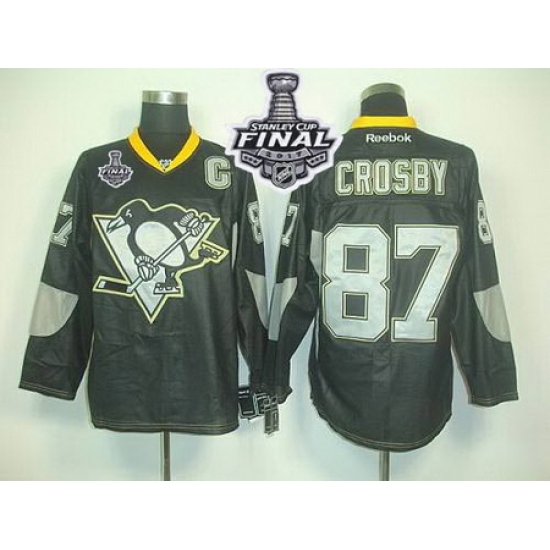 Penguins #87 Sidney Crosby Black Ice 2017 Stanley Cup Final Patch Stitched NHL Jersey Penguins #87 Sidney Crosby Black Ice 2017 Stanley Cup Final Patch Stitched NHL Jersey