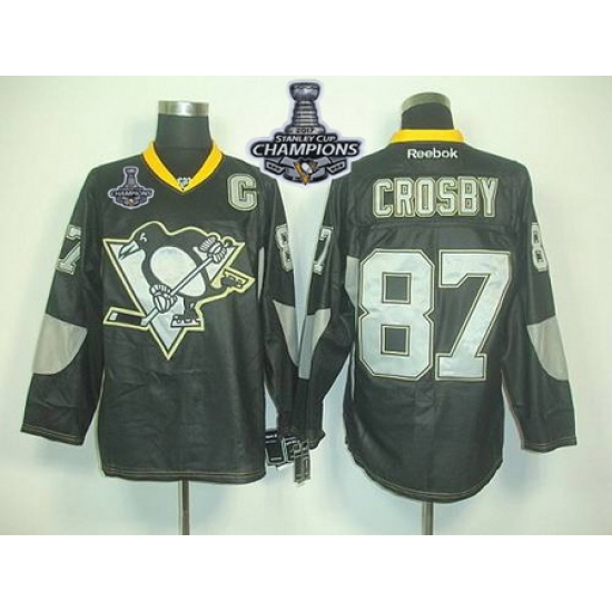 Penguins #87 Sidney Crosby Black Ice 2017 Stanley Cup Finals Champions Stitched NHL Jersey Penguins #87 Sidney Crosby Black Ice 2017 Stanley Cup Finals Champions Stitched NHL Jersey