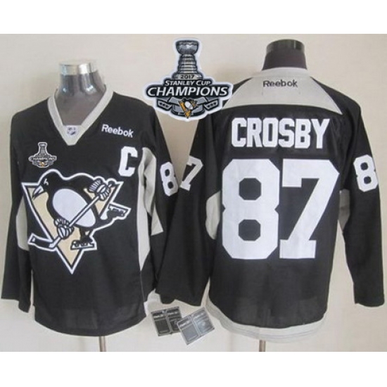 Penguins #87 Sidney Crosby Black Practice 2017 Stanley Cup Finals Champions Stitched NHL Jersey Penguins #87 Sidney Crosby Black Practice 2017 Stanley Cup Finals Champions Stitched NHL Jersey