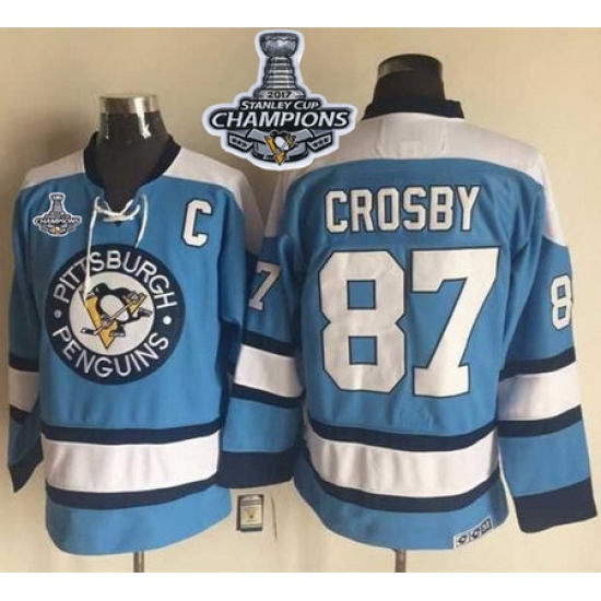 Penguins #87 Sidney Crosby Blue Alternate CCM Throwback 2017 Stanley Cup Finals Champions Stitched NHL Jersey Penguins #87 Sidney Crosby Blue Alternate CCM Throwback 2017 Stanley Cup Finals Champions Stitched NHL Jersey