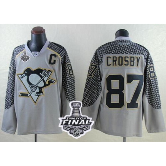 Penguins #87 Sidney Crosby Charcoal Cross Check Fashion 2017 Stanley Cup Final Patch Stitched NHL Jersey Penguins #87 Sidney Crosby Charcoal Cross Check Fashion 2017 Stanley Cup Final Patch Stitched NHL Jersey