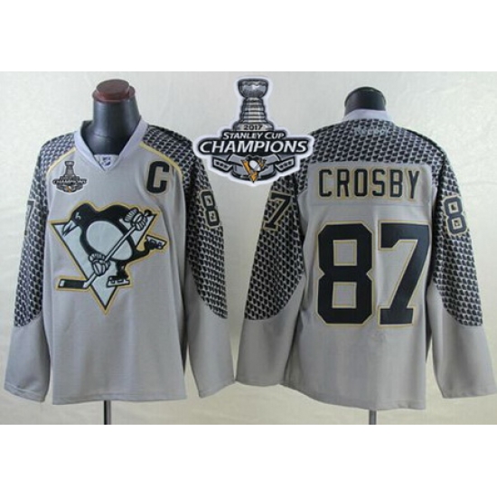Penguins #87 Sidney Crosby Charcoal Cross Check Fashion 2017 Stanley Cup Finals Champions Stitched NHL Jersey Penguins #87 Sidney Crosby Charcoal Cross Check Fashion 2017 Stanley Cup Finals Champions Stitched NHL Jersey