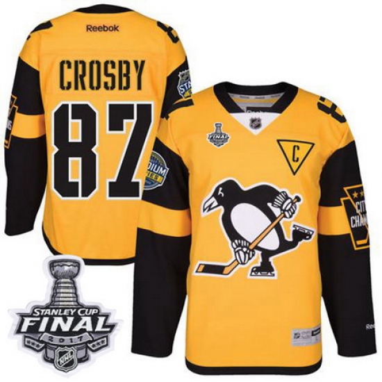 Penguins #87 Sidney Crosby Gold 2017 Stadium Series Stanley Cup Finals Champions Stitched NHL Jersey Penguins #87 Sidney Crosby Gold 2017 Stadium Series Stanley Cup Finals Champions Stitched NHL Jersey