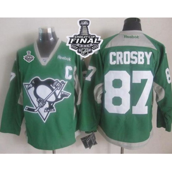 Penguins #87 Sidney Crosby Green Practice 2017 Stanley Cup Final Patch Stitched NHL Jersey Penguins #87 Sidney Crosby Green Practice 2017 Stanley Cup Final Patch Stitched NHL Jersey
