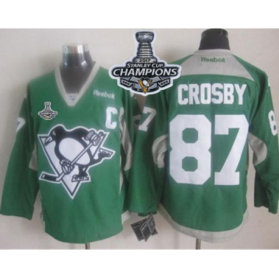 Penguins #87 Sidney Crosby Green Practice 2017 Stanley Cup Finals Champions Stitched NHL Jersey Penguins #87 Sidney Crosby Green Practice 2017 Stanley Cup Finals Champions Stitched NHL Jersey