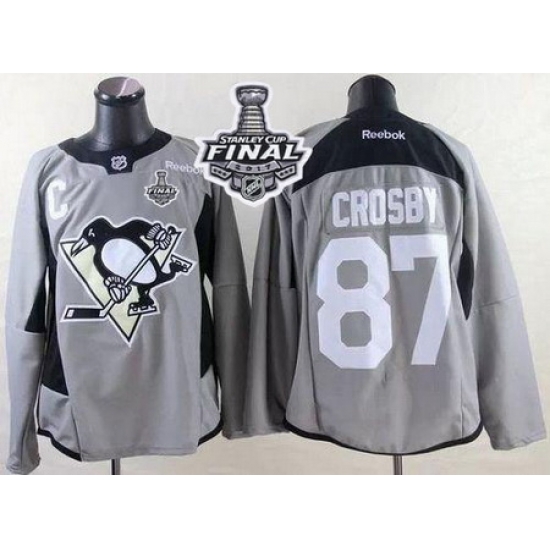 Penguins #87 Sidney Crosby Grey Practice 2017 Stanley Cup Final Patch Stitched NHL Jersey Penguins #87 Sidney Crosby Grey Practice 2017 Stanley Cup Final Patch Stitched NHL Jersey